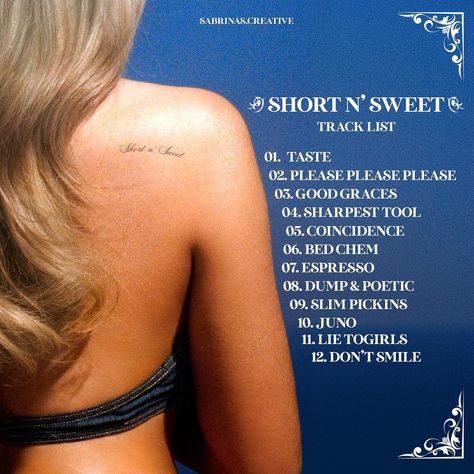 𝐈𝐒𝐀 || 𝐒𝐀𝐁𝐑𝐈𝐍𝐀 𝐂𝐀𝐑𝐏𝐄𝐍𝐓𝐄𝐑 | THE SHORT N’ SWEET TRACKLIST!!! 💋 claim your track!!!! - @sabrinacarpenter - tags:: #photoshop #edits #sabrinacarpenter… | Instagram Ariana Grande Poster, Photoshop Edits, Almost Love, Sweet Tattoos, Girl Meets World, Best Albums, Fav Celebs, Sabrina Carpenter, Ariana Grande