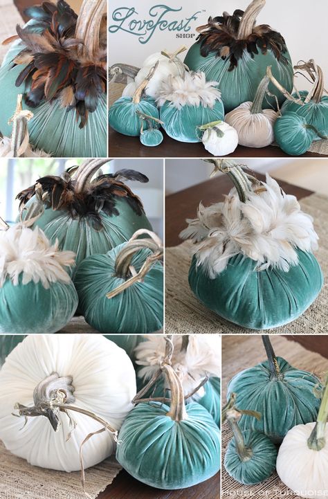 Velvet Pumpkin Giveaway! Pumkin Decoration, Diy Pumpkins, Deco Orange, Crafts Fall, Felt Pumpkins, Halloween Pumpkins Painted, Fall Thanksgiving Decor, Blue Pumpkins, Fall Deco