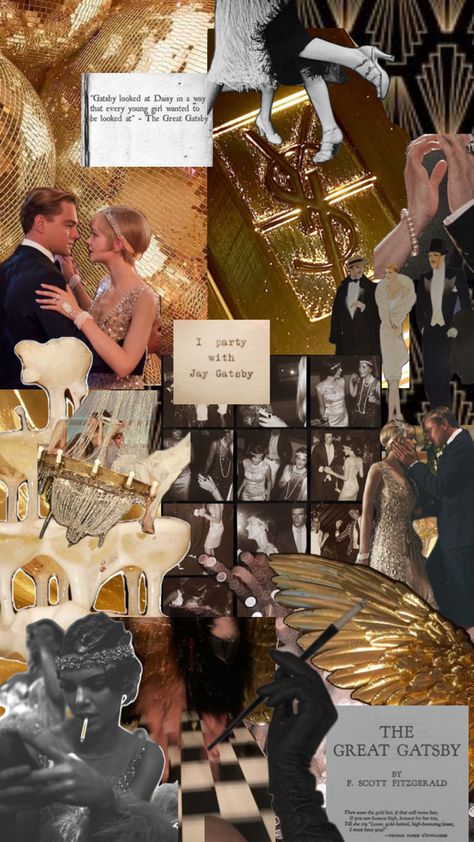 grate gatsby gold party Gatsby Book, Gatsby Look, Jay Gatsby, The Great Gatsby, Great Gatsby, Gatsby, Collage, Iphone