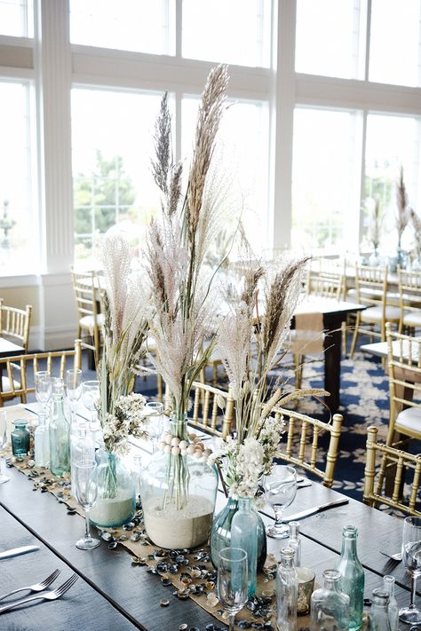 Sea Glass Wedding Table, Maritime Wedding Decoration, Nautical Boho Wedding, Beachy Boho Wedding Decor, Coastal Christmas Wedding, Coastal Theme Wedding Decor, Seaglass Wedding Table Decor, Sea Glass Bridal Shower Ideas, Costal Wedding Centerpiece