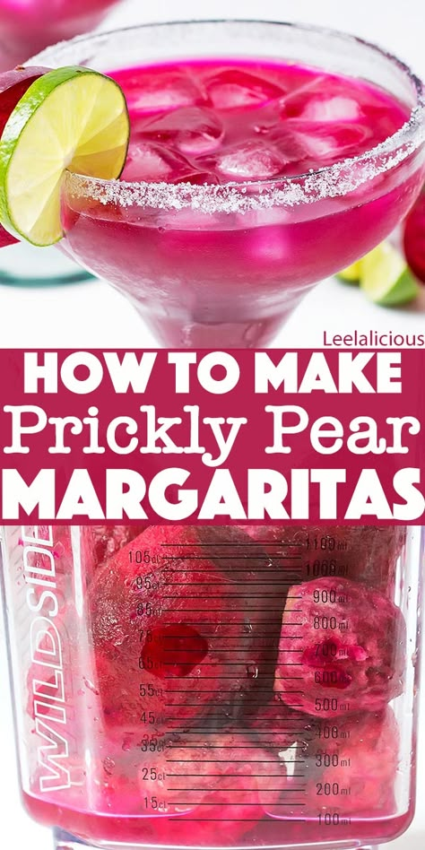 Drinks Alcohol Recipes Vodka, Pear Margarita Recipe, Prickly Pear Recipes, Prickly Pear Juice, Pear Drinks, Pear Syrup, Pear Margarita, Pitcher Of Margaritas, Winter Drink Recipes