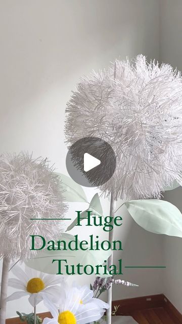 Large Dandelion Flower Diy, Paper Dandelion Diy, Dandelion Paper Flower, Giant Dandelion Diy, Dandelion Diy, Paper Dandelion, Large Paper Flowers Diy, Giant Paper Flowers Diy, White Paper Flowers