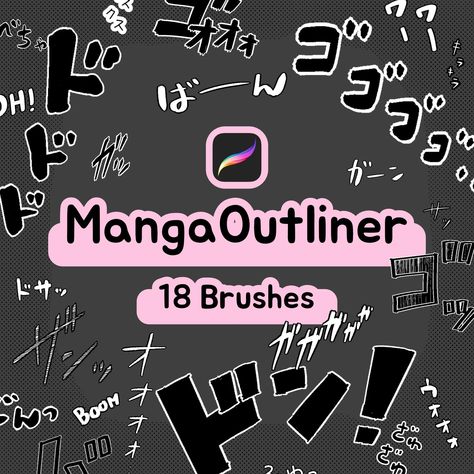 Procreate Manga Outliner Brushes - Create stunning manga illustrations with these versatile brushes. Perfect for adding detail and depth to your drawings. #procreate #manga #illustration . #Brush_Sets #Manga_Sound_Effects #Handwritten_Text #Drawing_Manga Manga Sound Effects, Manga Procreate, Monochrome Manga, Ipad Tools, Best Procreate Brushes, Handwritten Text, Drawing Manga, Brushes Procreate, Procreate Ipad Art