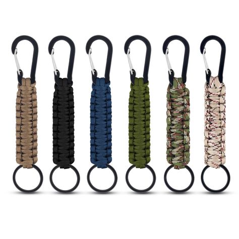 PRICES MAY VARY. 【Premium Material】Our paracord keychain is made of premium polyester material, durable. With iron ring and carabiner make it easy to carry and hang on your bag. The paracord keychain adopts a unique weaving process, which not only has a beautiful appearance, but also is wear-resistant, can be used for a long time 【Wide Application】These paracord keychains have a wide range of uses, and you can use them to attach your key to your backpack, briefcase or belt loop. Heavy duty desig Paracord Bookmark, Crochet Keychain For Men, Paracord Carabiner, Leather Bookmarks, Diy Keychains, Paracord Accessories, Paracord Ideas, Survival Backpack, Paracord Beads