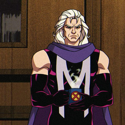 x-men '97 icon. xmen. marvel animation. magneto. coffee. Magneto Aesthetic, Xmen Characters, Marvel Nova, Xman Marvel, Video Collage, Marvel Animation, X Men Evolution, Marvel Xmen, Art Tools Drawing