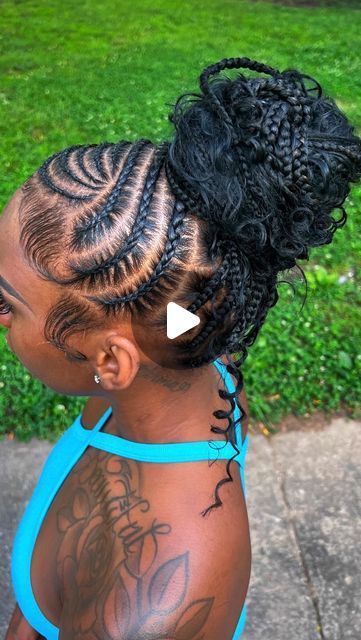 Xel555$tarr:) on Instagram: "🎀pretty braids for a pretty girl.  Dm @polashed for all appt inquiries. #atlbraids #lattobraids #decaturbraids #decaturbraider" Hairstyle Ideas Black Girls Braids, Braid Styles For Black Women 2024, Hair For Black Women Braids, Hair Styles Braids Ponytail, Braided Into Ponytail, Braided Up Ponytail Black Women, Quick Braid Hairstyles For Black Women, Cute Hairstyles For School Braids, Black Braided Ponytail