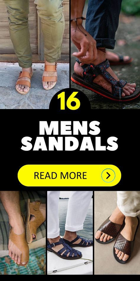 Embrace the trend of mens sandals in 2023. With their leather handmade designs, these sandals offer both style and durability for a fashionable summer look. Upgrade your footwear collection with mens leather slippers. From Gucci to beach-inspired designs, these sandals combine fashion and comfort for the perfect summer outfit. Achieve a fashionable and casual summer look with mens leather sandals. Best Sneakers For Men, Best Sandals For Men, Types Of Sandals, Mens Sandals Fashion, Leather Slippers For Men, Boots Timberland, Shoes Boots Timberland, Sandals For Men, Mens Leather Sandals