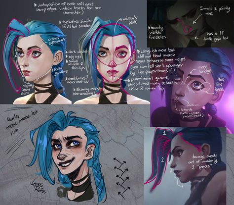 Arcane Faces Study, Arcane Pose Reference, Arcane Eyes Tutorial, Arcane Character Design Sheet, Arcane Art Style Sketch, Arcane Art Study, Arcane Artstyle Tutorial, Arcane Tutorial, Arcane Face Study