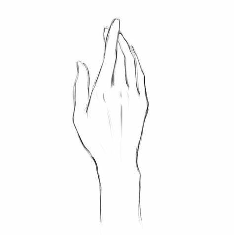 Hand Poses Drawing, Drawing Side View, Easy Sketching, Easy Hand Drawings, Hand Outline, Hand Poses, Hand Drawings, Drawings Simple, Drawing Easy