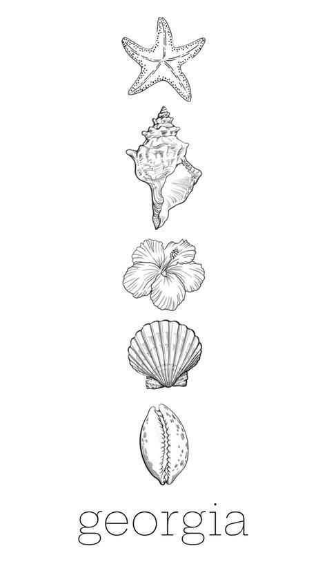 Tiny Tattoos Seashell, Long Island Tattoo Ideas, Scallop Seashell Tattoo, Seashell Back Tattoo, Feminine Fish Tattoo, Starfish Tattoo Designs, Coachella Tattoo, Starting Tattooing, Coral Tattoo Reef