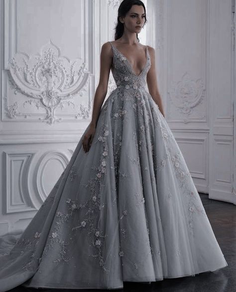 Fantasy Gowns Queens, Magical Dresses Fairytale, Fantasy Ballgown, Mideval Dress, Royalty Dress, Grey Wedding Dress, Grey Gown, Fairytale Gown, Ethereal Dress