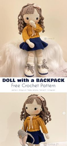 Dolls Ideas, Doll Amigurumi Free Pattern, Crochet Doll Tutorial, Crochet Toys Free, Crochet Dolls Free Patterns, Crochet Baby Toys, Crochet Amigurumi Free, Haken Baby, Crochet Doll Clothes