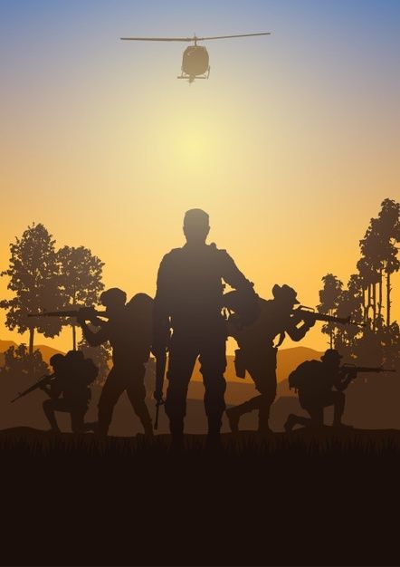 Military illustration, army background. | Premium Vector #Freepik #vector #banner #poster #people #family Army Background, Soldier Silhouette, Black And Blue Wallpaper, Military Illustration, Army Poster, Military Poster, Army Images, Enemy Of The State, Semi Realism