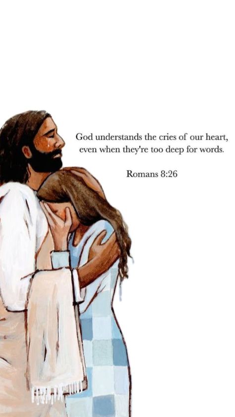 Godly Quotes Inspirational Aesthetic, Jesus Hugging, Romans 8 26, Motivational Bible Verses, Christian Quotes Wallpaper, Cute Bibles, Comforting Bible Verses, Inspirerende Ord, Christian Board