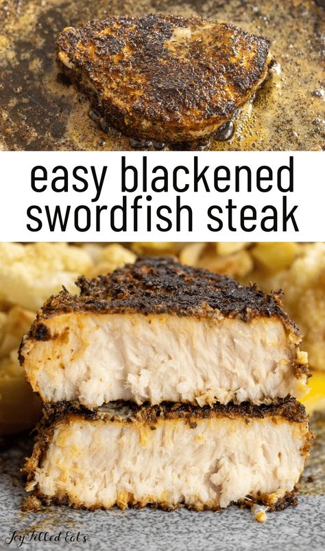 With a cooking time of just 15 minutes, this Blackened Swordfish recipe makes the perfect light dinner. This recipe is a great option for cooking fish in a way that the entire family will enjoy. It's the perfect fish dinner. Blackened Swordfish Recipes Grilled, Baked Swordfish Recipes Ovens, Swordfish Steak Recipe Air Fryer, Broiled Swordfish Recipes, Swordfish Recipes Air Fryer, How To Cook Swordfish Steaks, Air Fryer Swordfish Recipes, Swordfish Sauce, Blackened Swordfish Recipes