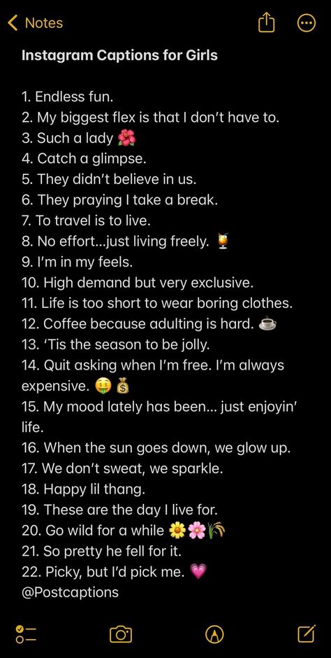 Whether you’re feeling sassy, funny, or wistful, there’s definitely a caption here that will fit the mood of your picture. Enjoy! Living A Good Life Aesthetic, Top Tier Captions, Captions For Pictures Of Yourself Sassy, Random Instagram Captions, Captions For Instagram Sassy, Captions For Pictures Of Yourself, Posts For Instagram, Best Instagram Captions, Dope Captions For Instagram
