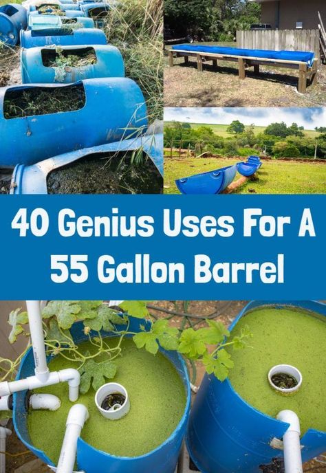 40 Genius Uses For a 55 Gallon Barrel Permaculture, Upcycling, 55 Gallon Drum Ideas, Plastic Barrel Projects, Plastic Barrel Ideas, 55 Gallon Plastic Drum, Diy Barrel, Hydro Gardening, Barrels Diy