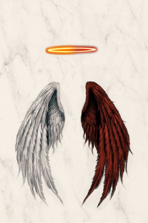 It's all about the two sides, two world, two different destination. Lucifer Morningstar Tattoo Ideas, Angel Demon Wings Tattoo, Lucifer Morningstar Tattoo, Lucifer Morningstar Wings, Lucifer Tattoos, Lucifer Logo, Lucifer Tattoo Ideas, Splendor Bike Background, Lucifer Drawing