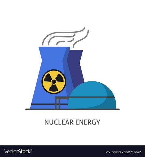 Nuclear Power Plant Illustration, Solarpunk Tattoo, Mars Settlement, Cell City, Non Renewable Energy, Plant Logos, Power Logo, Bottle Drawing, Plant Icon