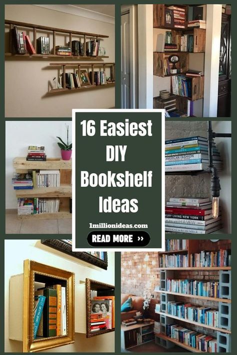 Lots of books stacked on your desk make them look like a mess. What are the solutions to organize them better? Look… Diy Library Wall Bookshelf Ideas, Wall Bookshelf Ideas, Bookshelf Small Space, Diy Bookshelf Ideas, Homemade Bookshelves, Diy Bookshelf Wall, Gutter Bookshelf, Cheap Bookshelves, Pipe Bookshelf