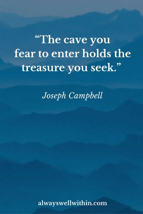 Quotes On Fear, Joseph Campbell Quotes, Eckart Tolle, Brave Quotes, Fear Quotes, Workout Eating, Joseph Campbell, A Course In Miracles, Quotes Of The Day