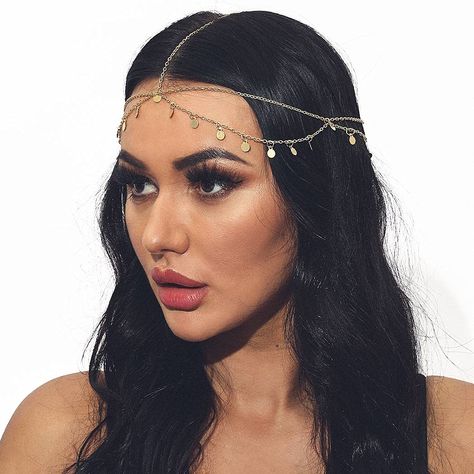 1920s Hair Accessories, Hair Chain Wedding, Head Chain Jewelry, Gold Flapper, Bridal Hair Chain, Gatsby Hair, Gatsby Headpiece, African Tattoo, Chain Headband