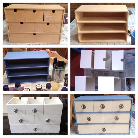 IKEA mini drawer transformation :) Drawer Transformation, Drawers Makeover, Decoupage Drawers, Home Art Studios, Ikea Moppe, Upcycle Home, Mini Drawer, Ikea Crafts, Ikea Bookcase