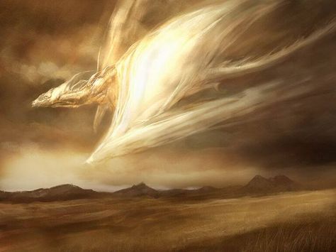 Desert Dragons control light and sand. They typically have golden colors [BH] Here There Be Dragons, Mtg Art, Fields Of Gold, Here Be Dragons, Beautiful Dragon, Gold Dragon, Dragon Pictures, White Dragon, Mystical Art