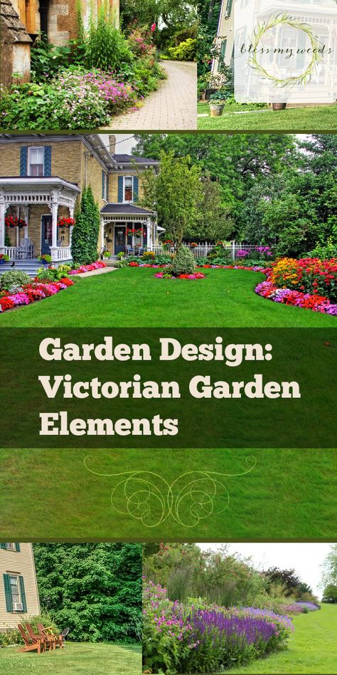 Front Gardens, Victorian Landscaping, Victorian Garden Ideas, Landscape Garden Ideas, Low Maintenance Garden Design, Garden Landscaping Diy, Victorian Gardens, Front Yards, Victorian Garden