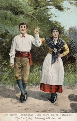 Ireland Irish Jig vintage card Traditional Irish Clothing, Irish Jig, Vintage Ireland, Irish Step Dancing, Irish Dress, Celtic Clothing, Irish Clothing, Ancient Ireland, Irish Fashion