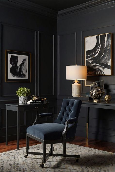 Step into the world of Black Horizon (2132-20) with the top paint choice for 2024. Discover how to incorporate Twilight Noir for subtle drama in your interior design routine. #Ad #homedecor #homedesign #trendgirlApartment #Painthome #interiorarchitecture Wall Colors Green Room Colors
Bright Room office Colors
Apartment Renovation
Home office Remodeling
Modern Paint Colors
2024 Green Walls And Black Trim, Black Paint Office, Sw Green Black, Home Office Colors Paint, Highland Cottage, Paint Colors 2024, Green Room Colors, Best Wall Paint, Wall Color Schemes