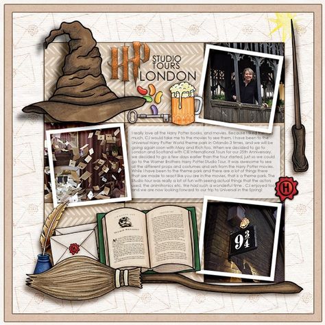 Harry Potter Scrapbook, Harry Potter Journal, Harry Potter Classroom, Penanda Buku, Harry Potter Universal Studios, Digital Scrapbooking Templates, Desain Buklet, Anniversaire Harry Potter, Recipe Scrapbook