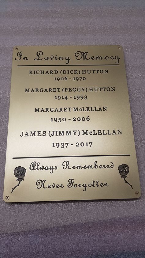 https://flic.kr/p/2hPzV4G | Engraved Brass Memorial Plaque | Brass Engraved Memorial Plaque Memorial Plaque, Bespoke, Brass, Living Room