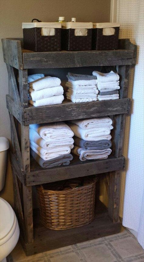 Real Estat, Recycled Pallet, Rustic Storage, Salon Interior Design, Pallet Crafts, Simple Bathroom, Rustic Bathroom, Pallet Ideas, Diy Pallet Projects