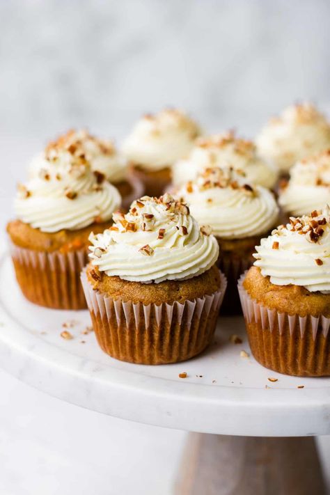 Gluten Free Carrot Cake Cupcakes, Carrot Cupcake Recipe, Cinnamon Roll Cupcakes, Gluten Free Carrot Cake, Cupcakes With Cream Cheese Frosting, Carrot Cake Cupcakes, Carrot Cupcakes, Best Carrot Cake, Recipe Critic