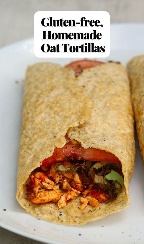 Oat Tortillas | Recipe in 2022 | Whole food recipes, Vegan recipes easy, Vegan recipes plant based Oat Tortillas Recipe, Gluten Free Tortilla Wraps, Plant Based Tortillas, High Fiber Tortilla Recipe, Oatmeal Tortillas Recipes, Oat Tortilla Recipe, Oat Flour Tortillas, Oat Flatbread, Oatmeal Tortillas