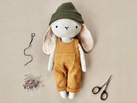 Boys Sewing Patterns, Boy Sewing, Printable Sewing Patterns, Rag Doll Pattern, Doll Sewing Patterns, Bunny Doll, Dress Up Dolls, Stitch Marker, Sewing Toys