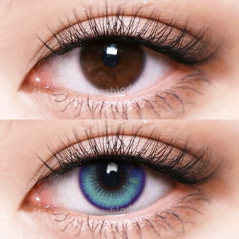 These 14.5mm diameter lenses will make you look like a doll with big eyes. perfect for covering dark and light eyes alike.Rorastar Blue Colored Contacts Lenses - Freshlady Gojo Blue, Brown Contact Lenses, Green Contacts Lenses, Green Colored Contacts, Hazel Color, Colored Eye Contacts, Soft Contact Lenses, Green Contacts, Grey Contacts