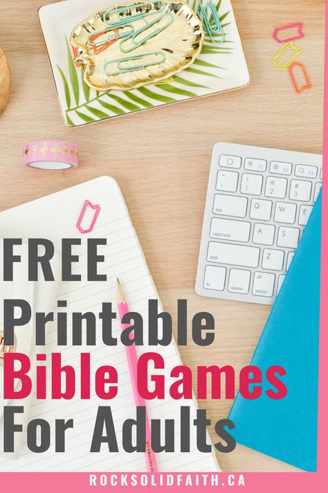 Bible Games For Women. Printable Bible games to do as a group or with kids. #biblegames #christianliving #biblestudy #rocksolidfaith Bible Group Ideas, Adult Bible Games, Bible Bingo For Adults, Bible Study Games Small Groups, Bible Study Games For Women, Fun Games For Womens Group, Bible Group Activities, Womens Bible Study Ideas Activities, Christian Games For Adults