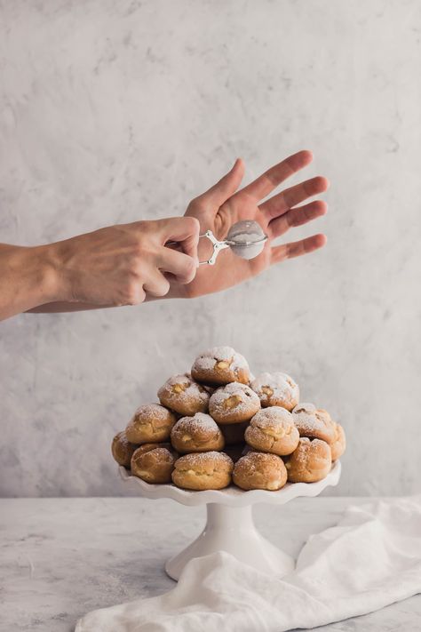 Maple Cream Puffs - Good Things Baking Co Maple Desserts, Cruffin Recipe, Choux Dough, Pastry Cream Filling, Cream Puff Recipe, Maple Cream, Soft Sugar Cookies, Cream Filling, Flaky Pastry