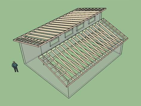 Development and Updates for the Medeek Truss Plugin Small Barn House, Roof Truss Design, Skillion Roof, Fibreglass Roof, House Cladding, House Roof Design, Modern Garage, Roof Construction, Barndominium Ideas Interiors