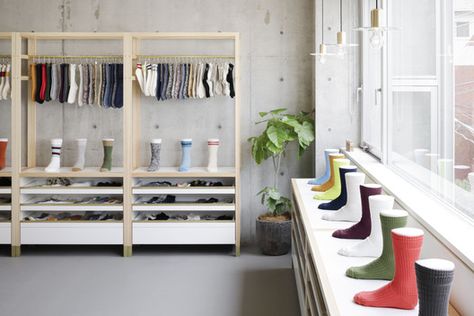 Rototo / Hidenori Tsuboi Architects | ArchDaily Displaying Socks, Socks Store Design, Sock Display Ideas Retail, Sock Fixtures Retail, Sock Photography, Socks Display, Design Assignments, Sock Display, Sock Store