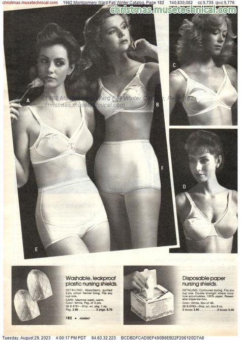 1982 Montgomery Ward Fall Winter Catalog, Page 182 - Catalogs & Wishbooks 1950s Lingerie, Retro Lingerie, Sister Outfits, Montgomery Ward, Vintage Swimwear, Christmas Catalogs, Women In Lingerie, Mom And Sister, Vintage Lingerie