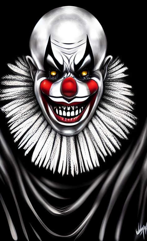 Killer Clown Tattoo, Clown Tattoo Design, Scary Clown Drawing, Gothic Horror Art, Pennywise Tattoo, Evil Clown Tattoos, Clown Tattoos, Clown Images, Harley Quinn Tattoo