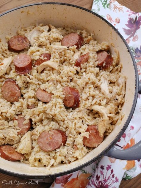 Carolina Chicken Bog | South Your Mouth | Bloglovin’ Southern Chicken Bog, Chicken Bog Recipe South Carolina, Lowcountry Recipes, Chicken Bog Recipe, Recipe With Chicken Breast, Chicken And Smoked Sausage, Chicken Big, Chicken Bog, South Your Mouth