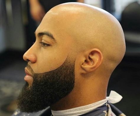 Mens Beards, Bald Head With Beard, Very Short Hair Men, Beard Styles Shape, Beard Types, Facial Hair Styles, Beard Trend, Black Men Beard Styles, Bald Guy