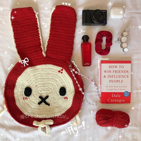 Pattern test for @by.redbean 🥰 #crochet #crochetbunny #crochetbag #redcrochet #redbag # Bear Bag Crochet, Crochet Bunny Bag, Bunny Bags, Diy Crochet Projects, Crochet Bunny, Art Stuff, Crochet Crafts, Diy Crochet, Knitting Projects