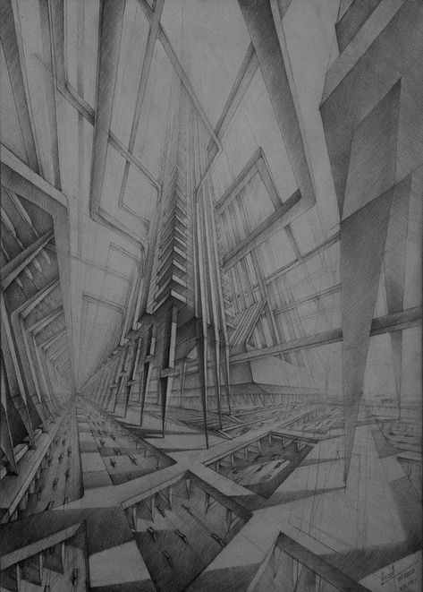 Non-Euclidean geometry City 2019-05-16 Non Euclidean, Euclidean Geometry, Perspective Drawing Architecture, Architecture Concept Drawings, Perspective Art, Architecture Drawing Art, Architecture Painting, Perspective Drawing, Architecture Sketch