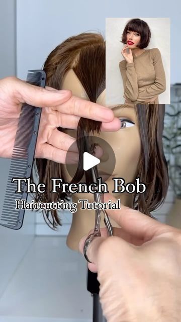 Justin Toves-Vincilione on Instagram: "The French Bob - Haircut Tutorial #authenticbeautypartner . Learn how to get the cut! And the products I like to use. What do you think? Is short hair making a big comeback?? . Products Used: @authenticbeautyconcept.us  🍃 Amplify Mousse  🍃 Hydrate Spray Conditioner  . #haircut #haircuts #haircutting #shorthair #haireducation #haireducator #hairideas #hairinspo #hairstyles #hairstyle #shorthaircut #shorthairstyle #hairlove #hairfashion #hairtips #beautytips #howtobeauty" Mushroom Haircut Women, French Short Bob Haircut, Diy French Bob Haircut, Grown Out Pixie Haircut, Bob Haircut Tutorial Step By Step, French Bob Tutorial, Short Curly French Bob, Short Bob Tutorial, French Bob Haircut Short