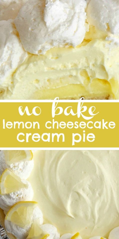 Cheesecake Lemon, Cheesecake Cream, No Bake Lemon, No Bake Lemon Cheesecake, Fest Mad, Pie Cheesecake, Desserts Keto, Lemon Dessert Recipes, Lemon Pudding